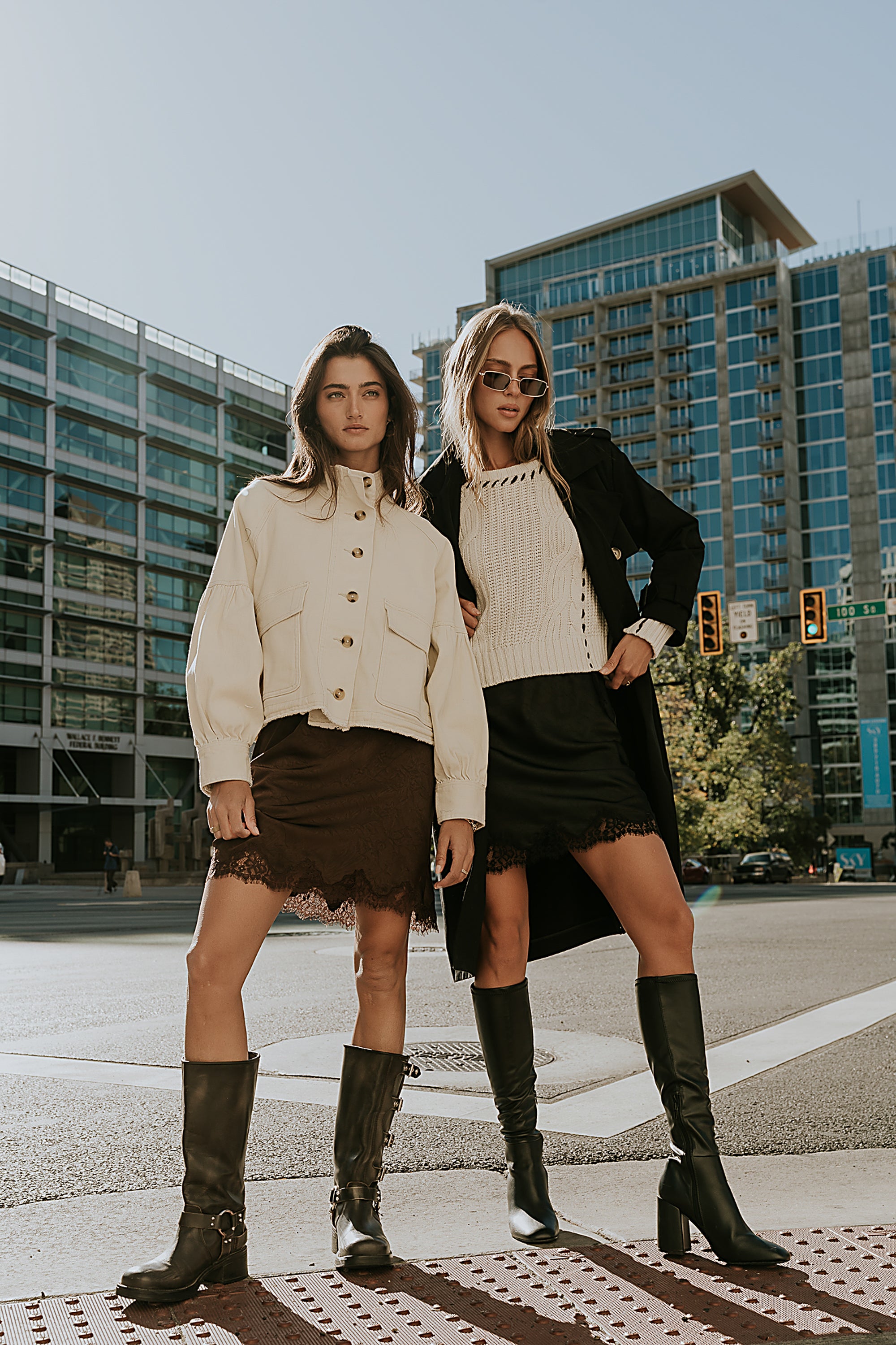 Sasha Denim Jacket in Cream - FINAL SALE