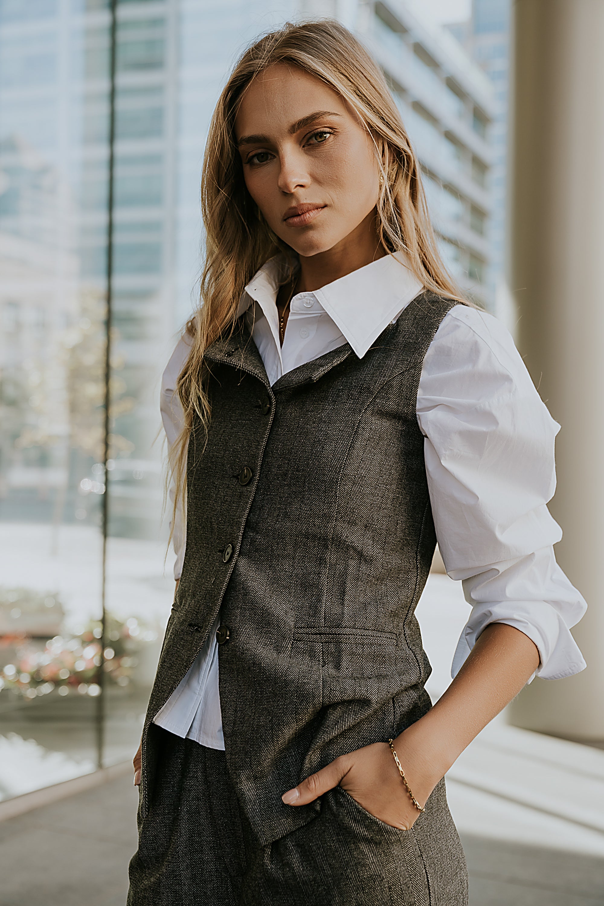 Arden Herringbone Vest