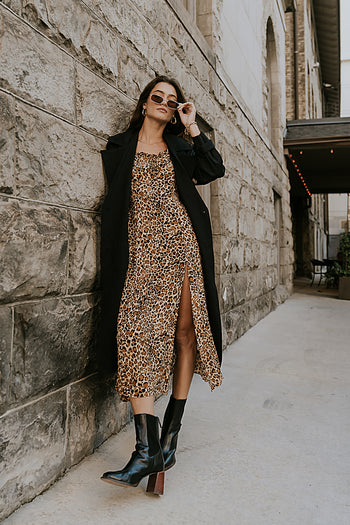 Kylie Leopard Midi Dress