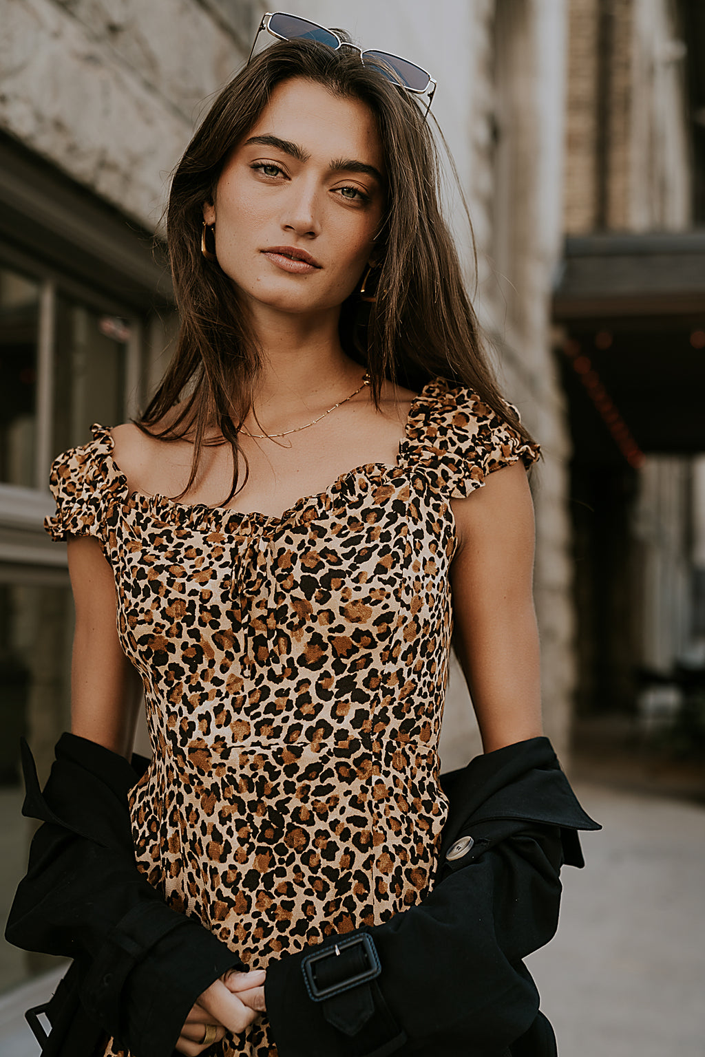 Kylie Leopard Midi Dress