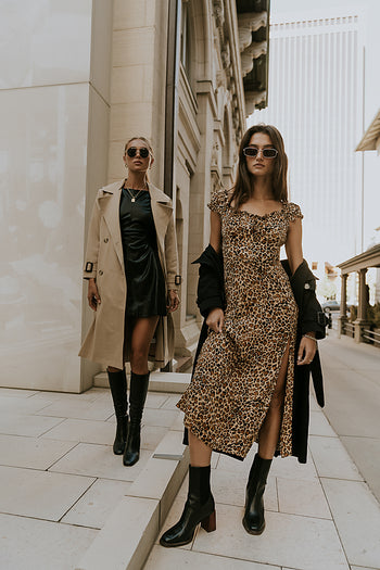 Kylie Leopard Midi Dress