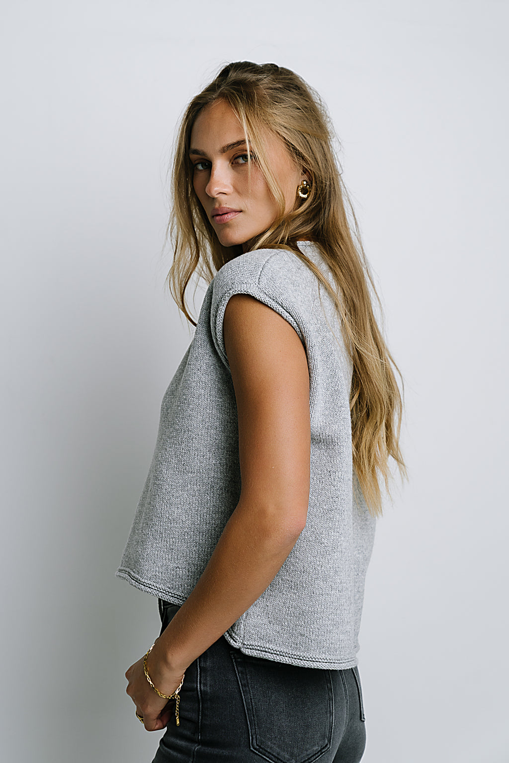 Paige Knit Sweater in Grey
