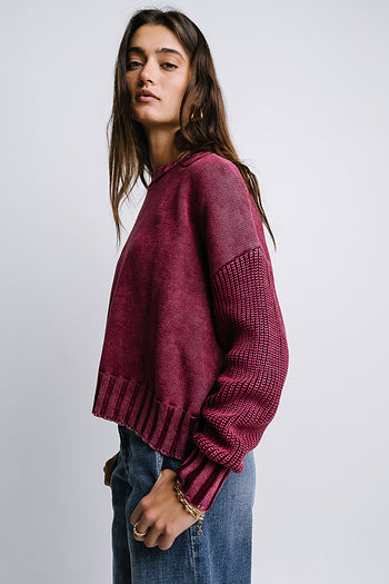 Payton Knit Sweater in Burgundy - FINAL SALE