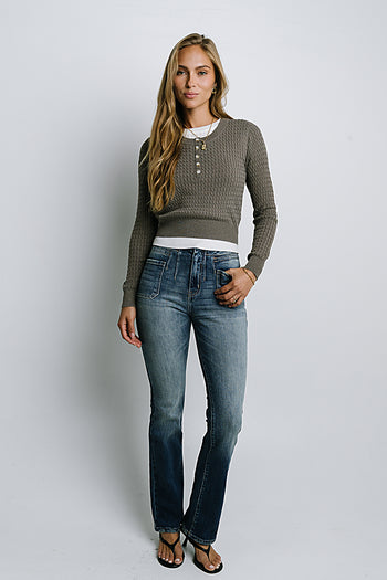 Bruce Double Layer Sweater in Taupe - FINAL SALE