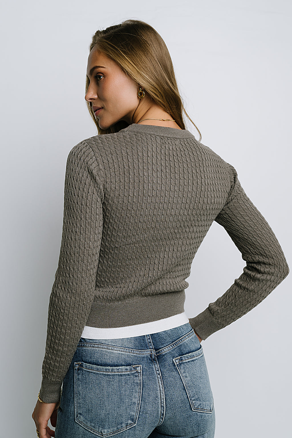 Bruce Double Layer Sweater in Taupe - FINAL SALE