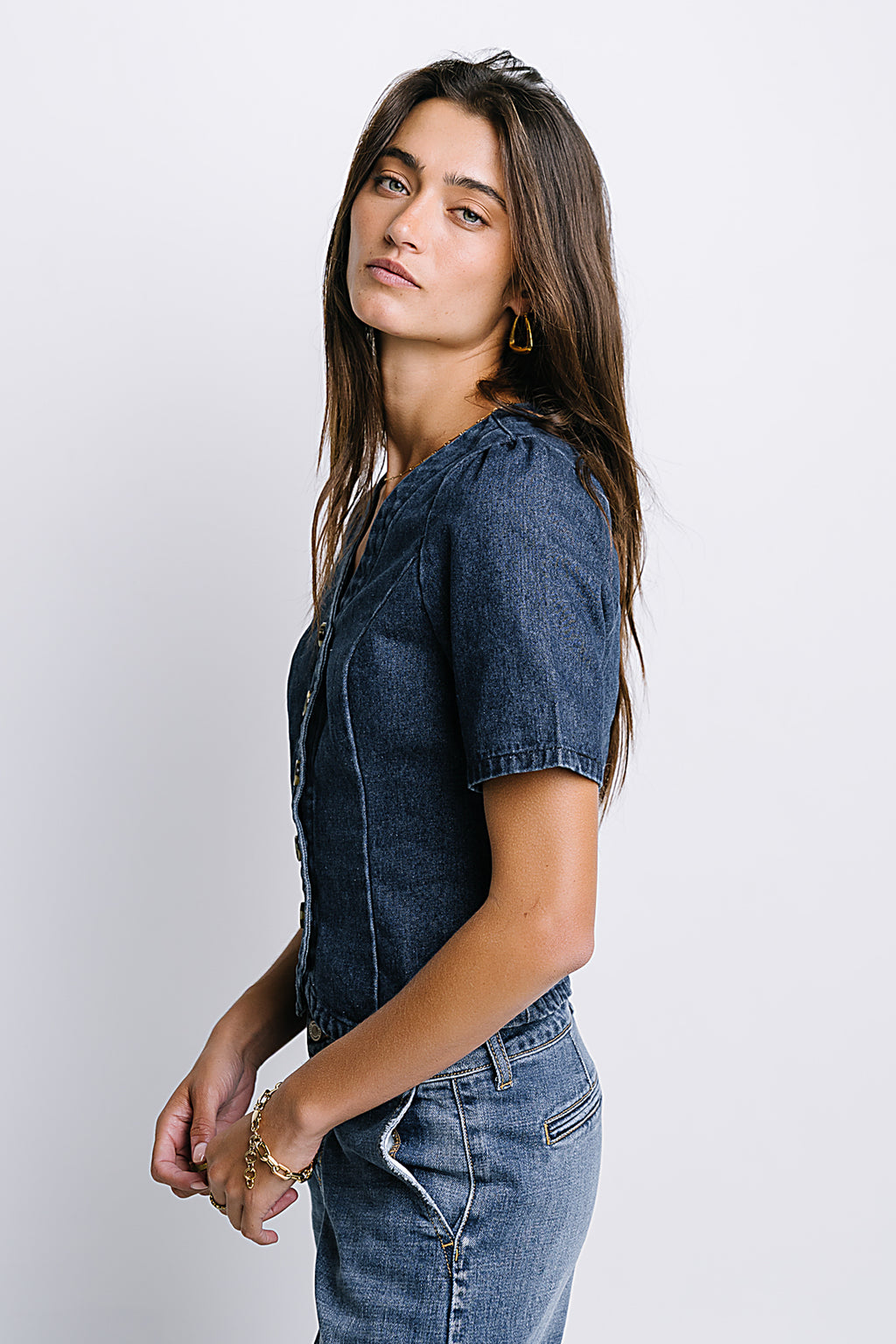 Sadie Denim Button Up