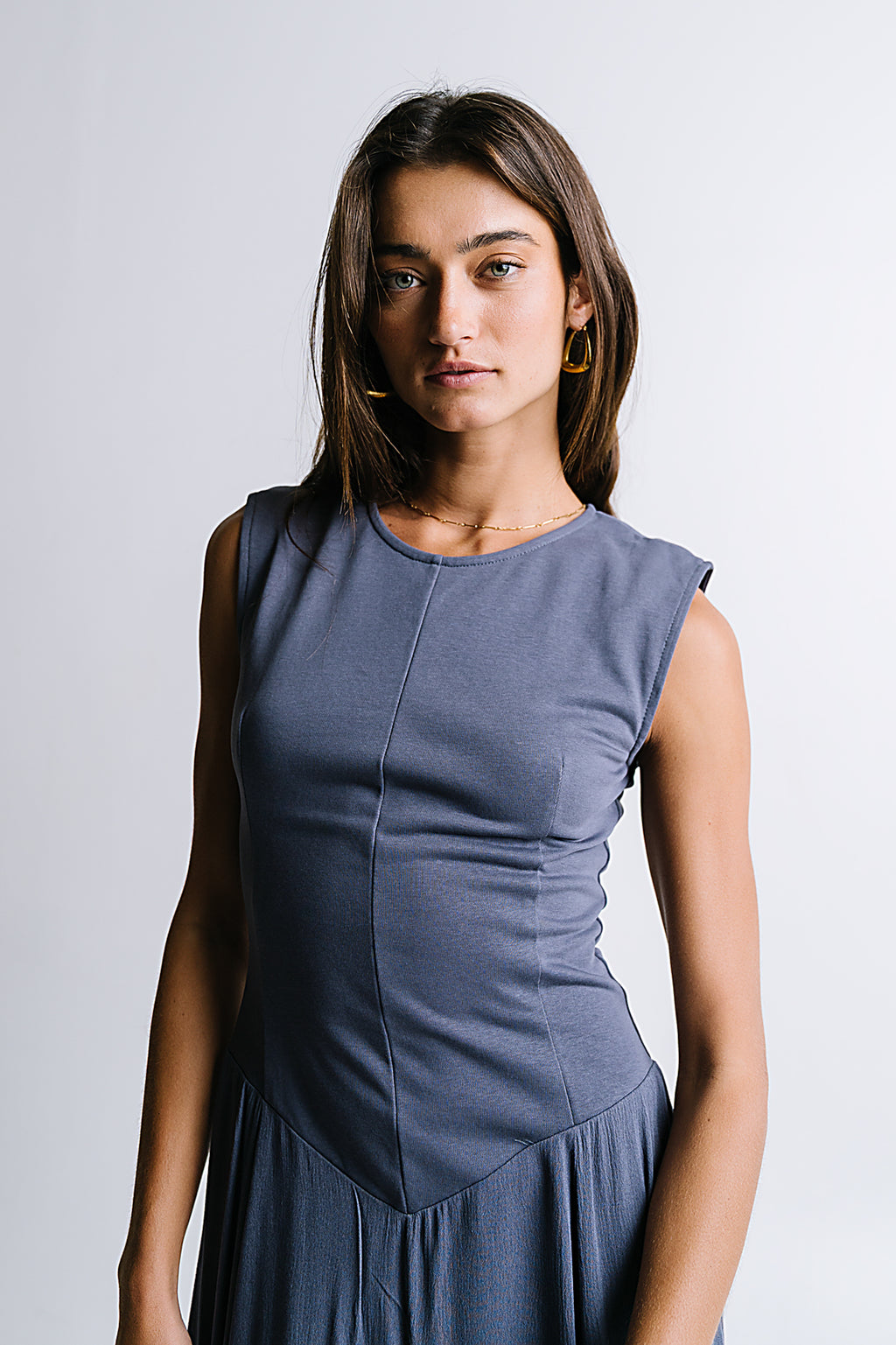 Charles Maxi Dress in Slate Blue - FINAL SALE