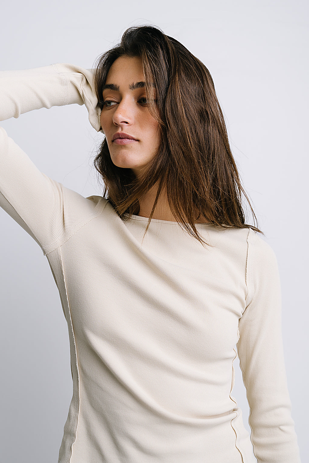 Toby Ribbed Top in Bone - FINAL SALE