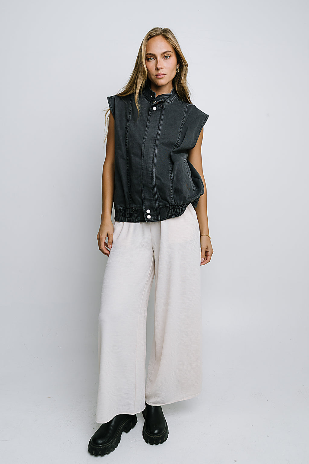 Salma Wide Leg Pants in Oatmeal