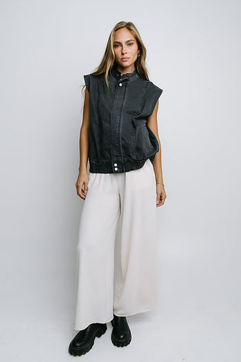 Salma Wide Leg Pants in Oatmeal