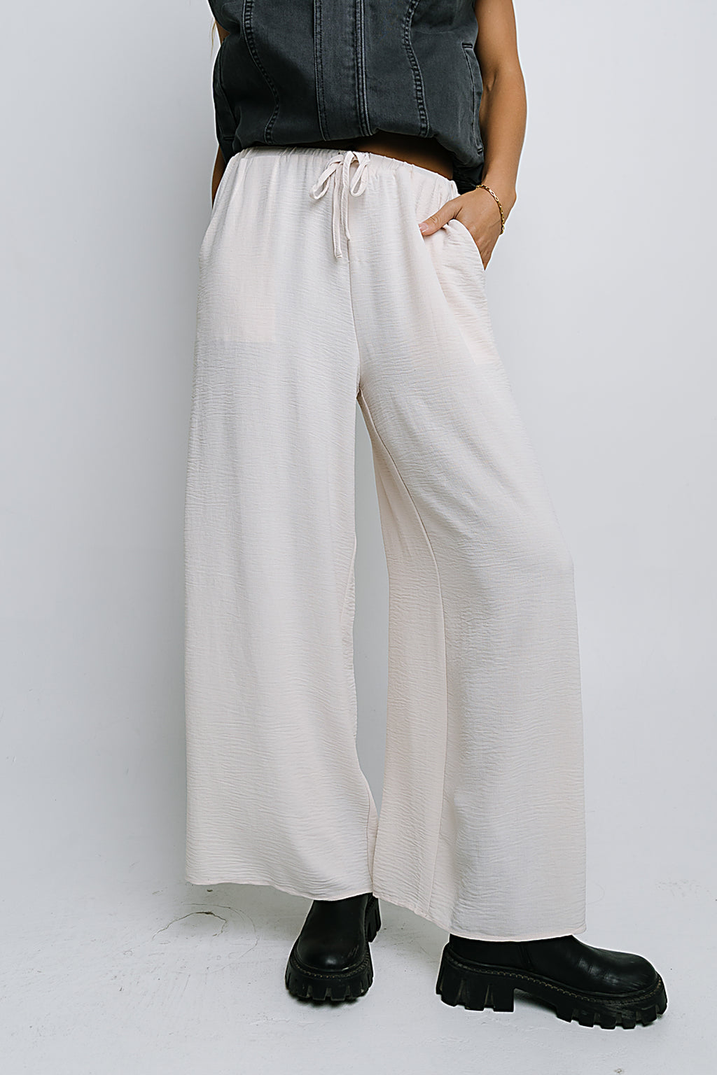 Salma Wide Leg Pants in Oatmeal