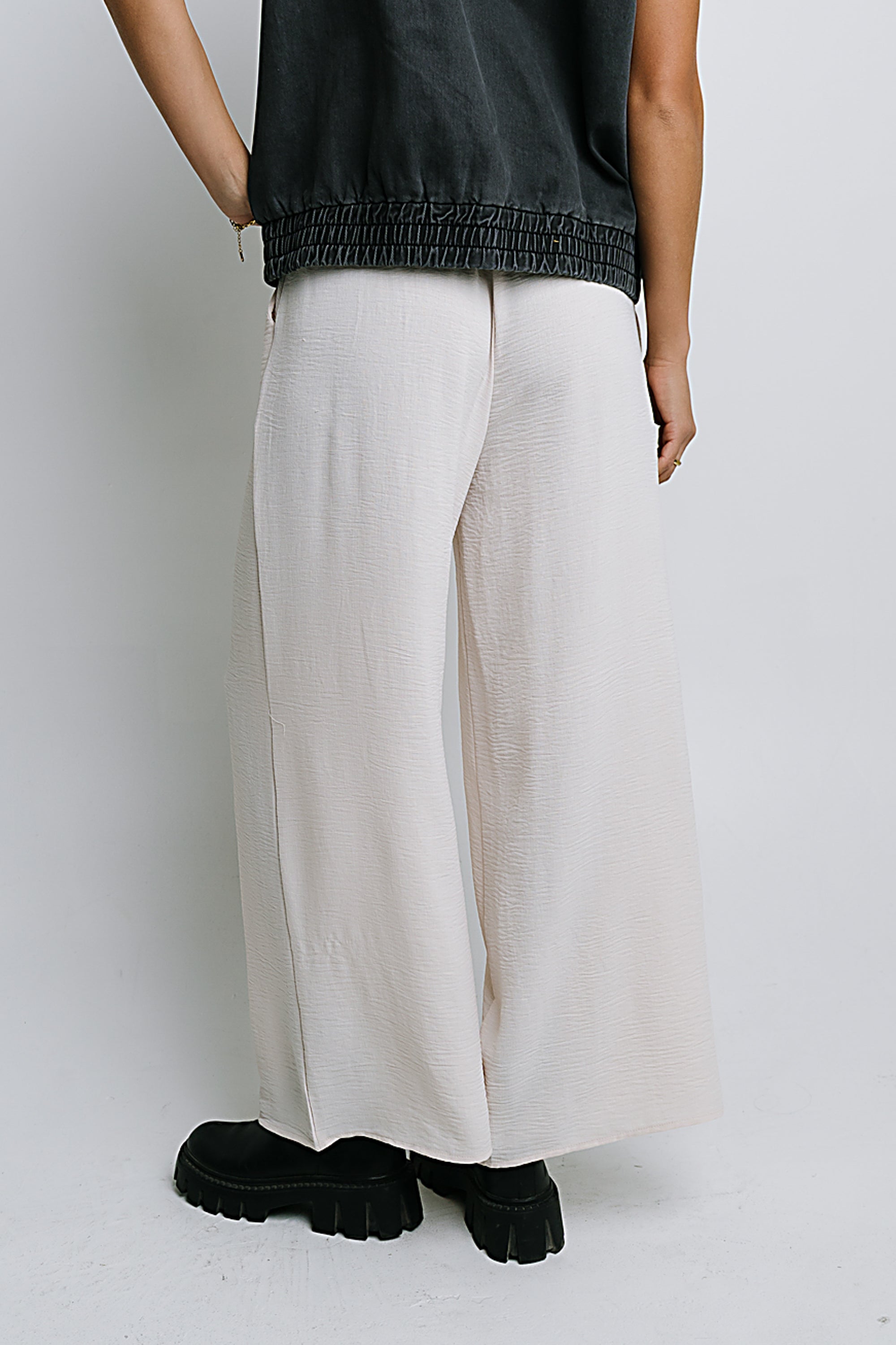 Salma Wide Leg Pants in Oatmeal - FINAL SALE