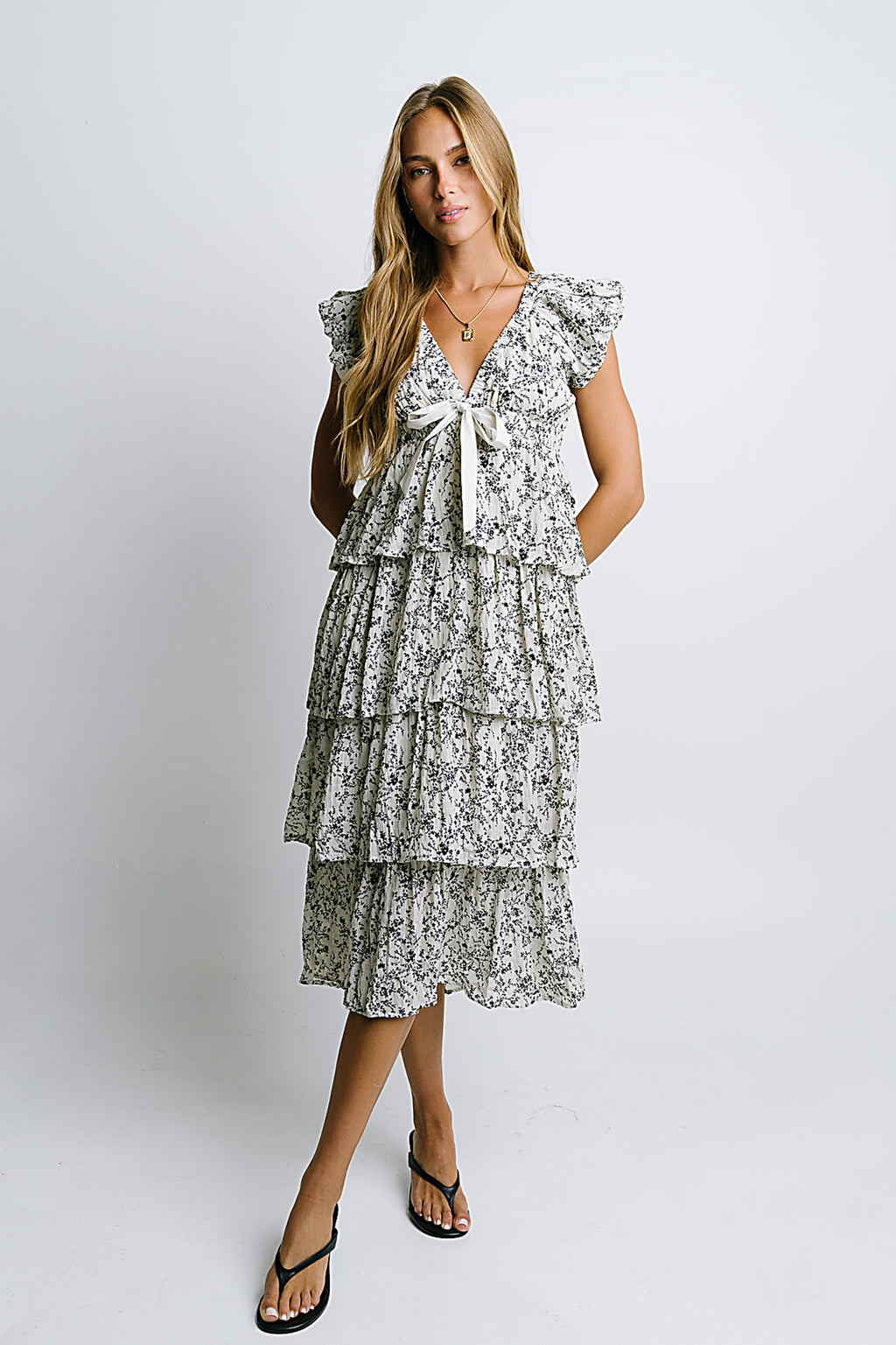 River Ruffle Midi Dress