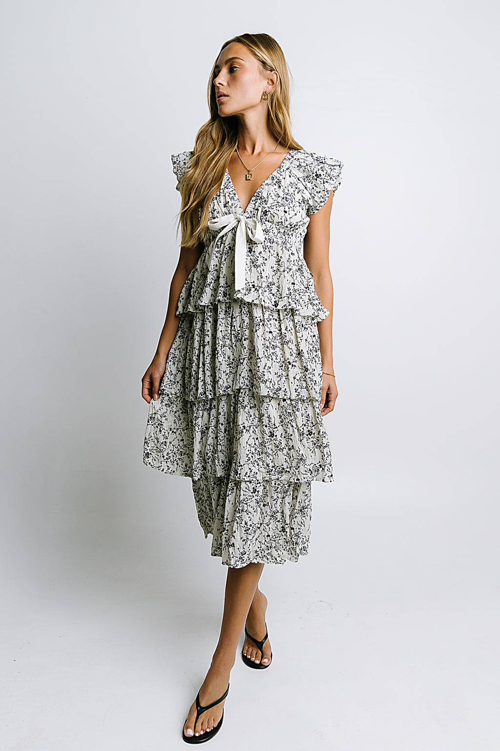 by the river midi dress Strap Bow Detail Denim Midi Dress by Moon River