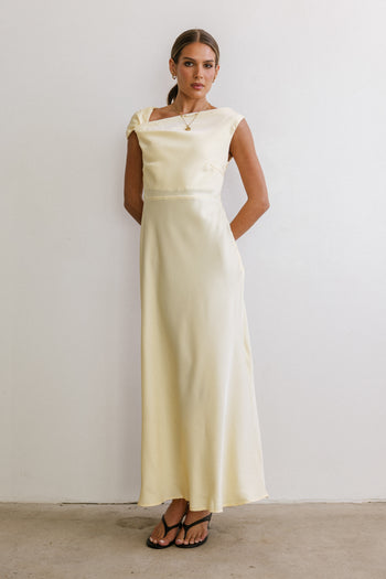 Rodney Asymmetrical Maxi Dress in Yellow