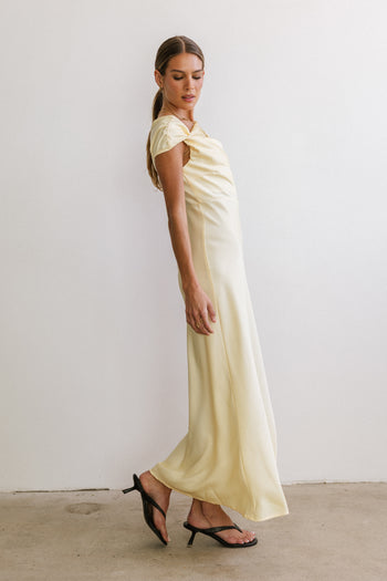 Rodney Asymmetrical Maxi Dress in Yellow
