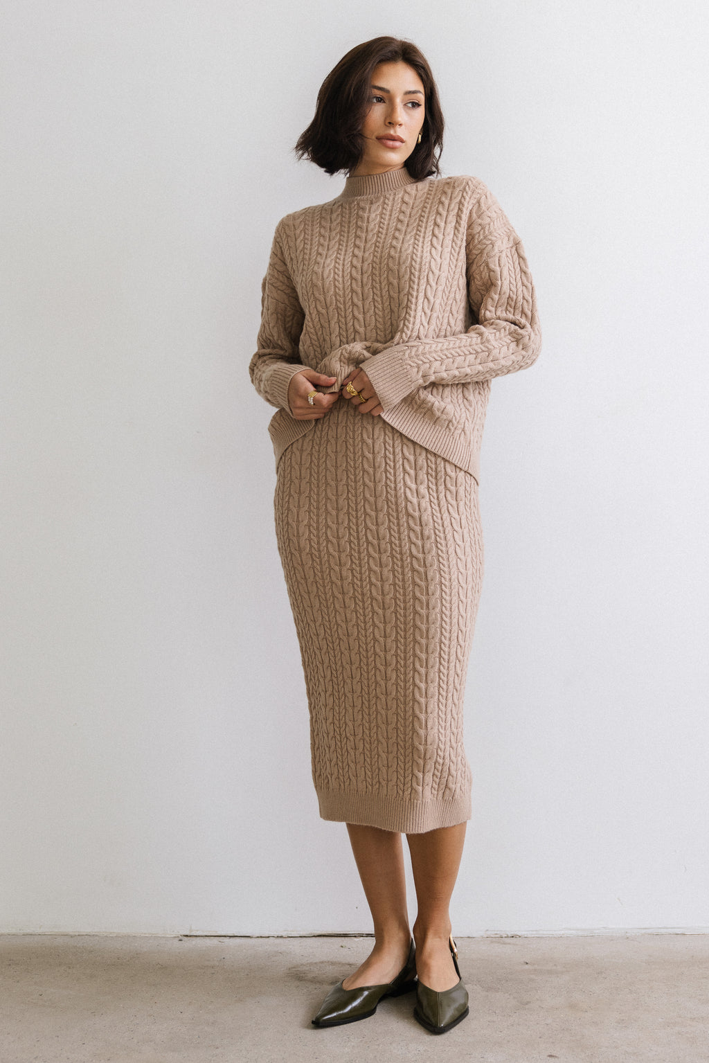 Renley Cable Knit Midi Skirt - FINAL SALE