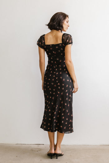 Cammie Floral Maxi Dress in Black - FINAL SALE