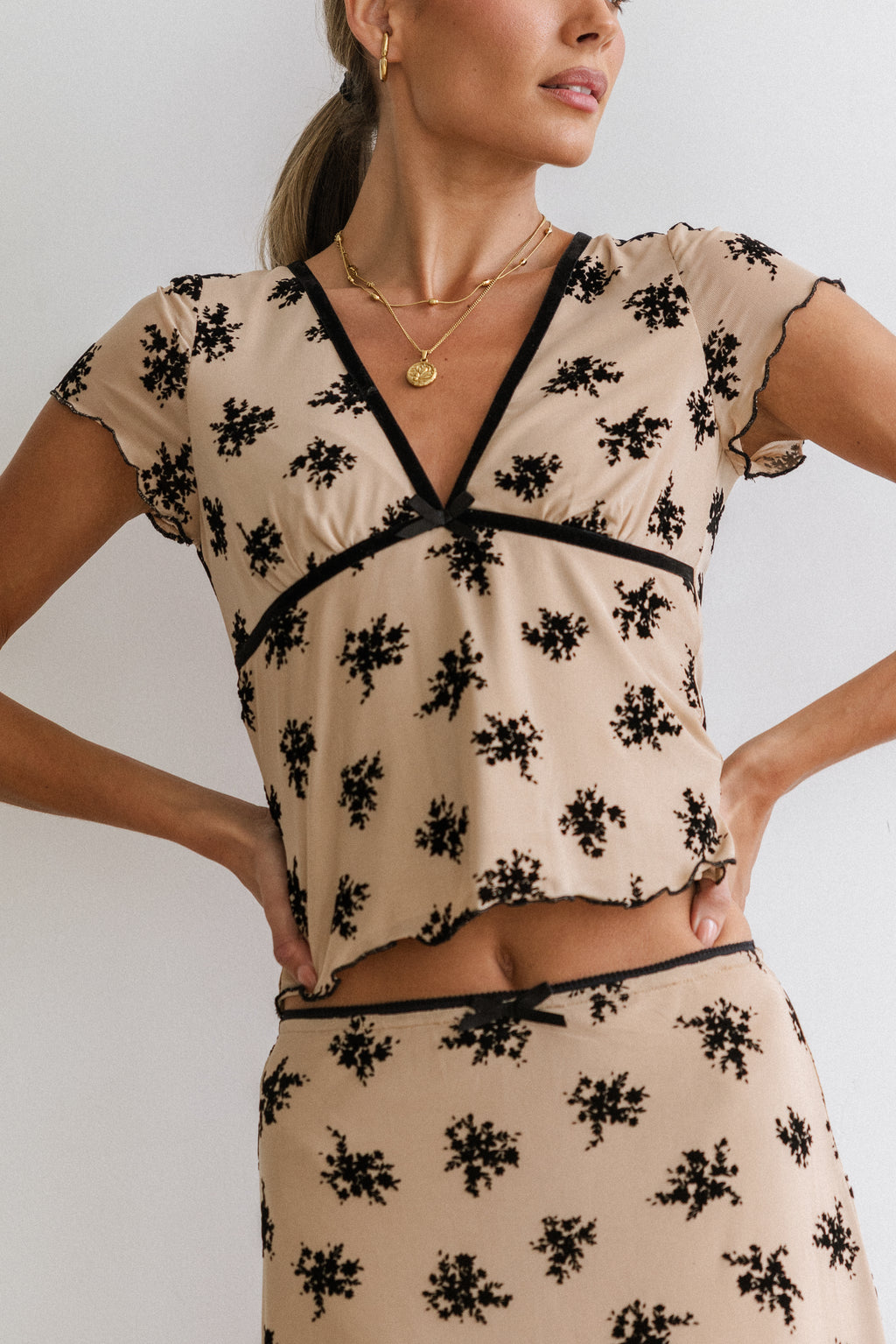 Tabitha Floral Mesh Top - FINAL SALE