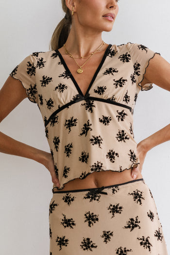 Tabitha Floral Mesh Top - FINAL SALE