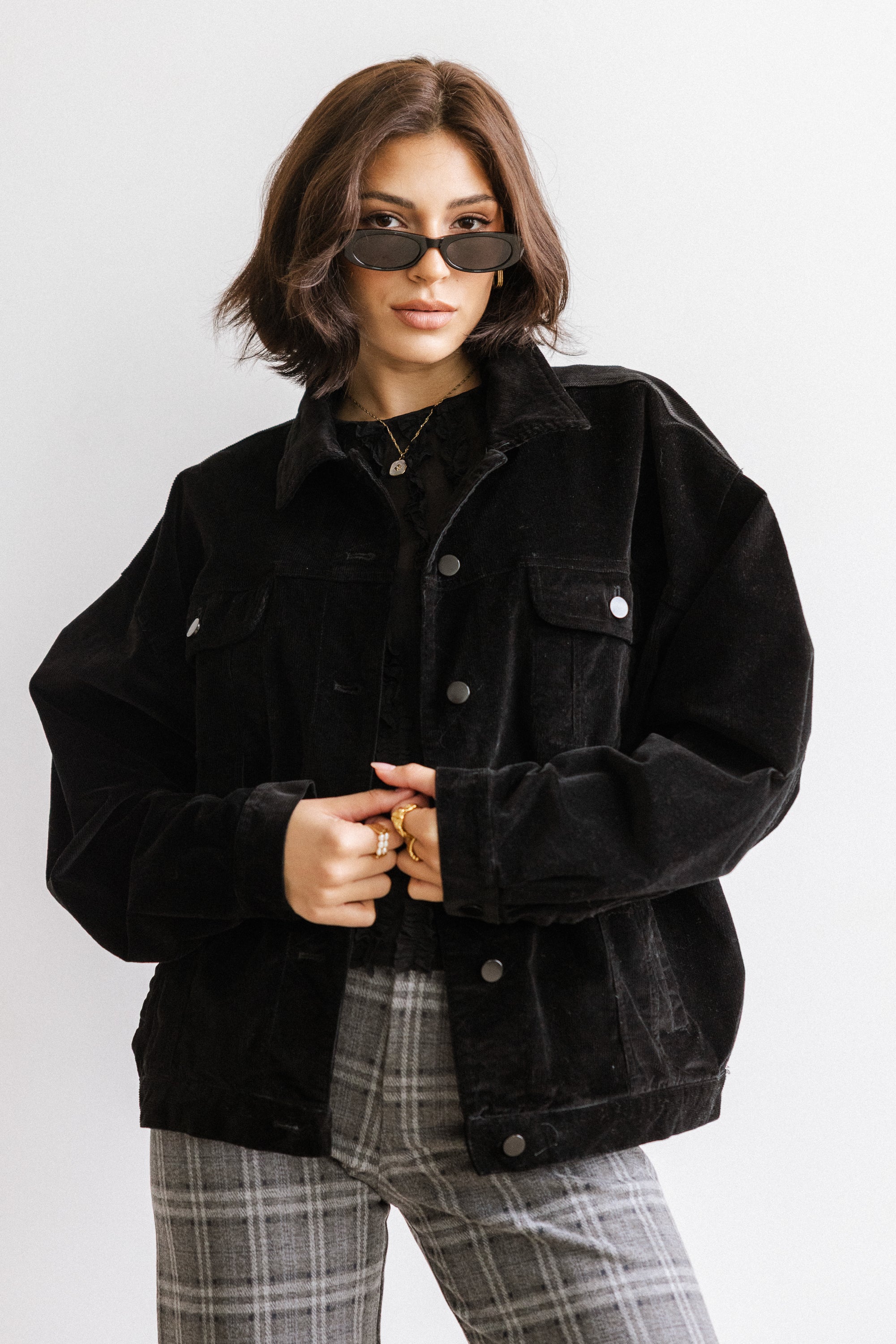 Sarah Corduroy Jacket in Black