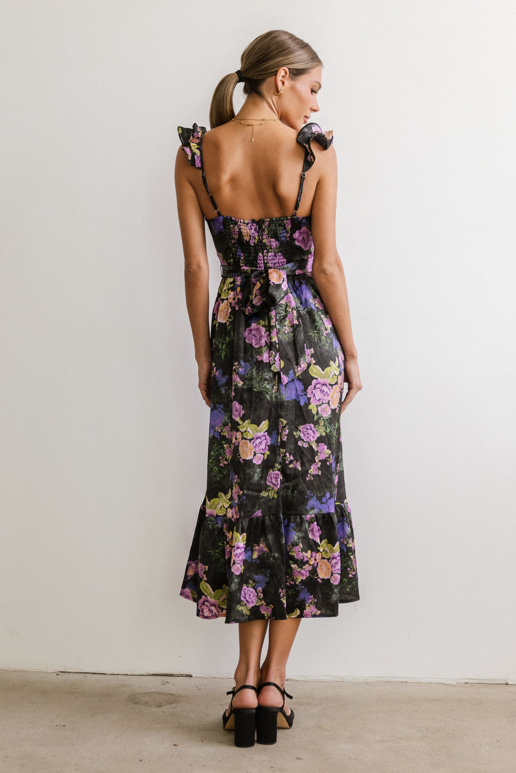 black floral midi dress Florence Floral Midi Dress