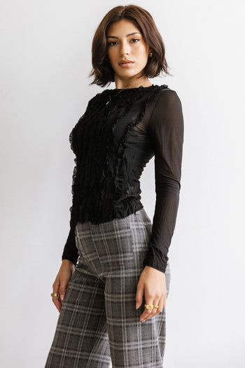 Marie Sheer Top in Black - FINAL SALE