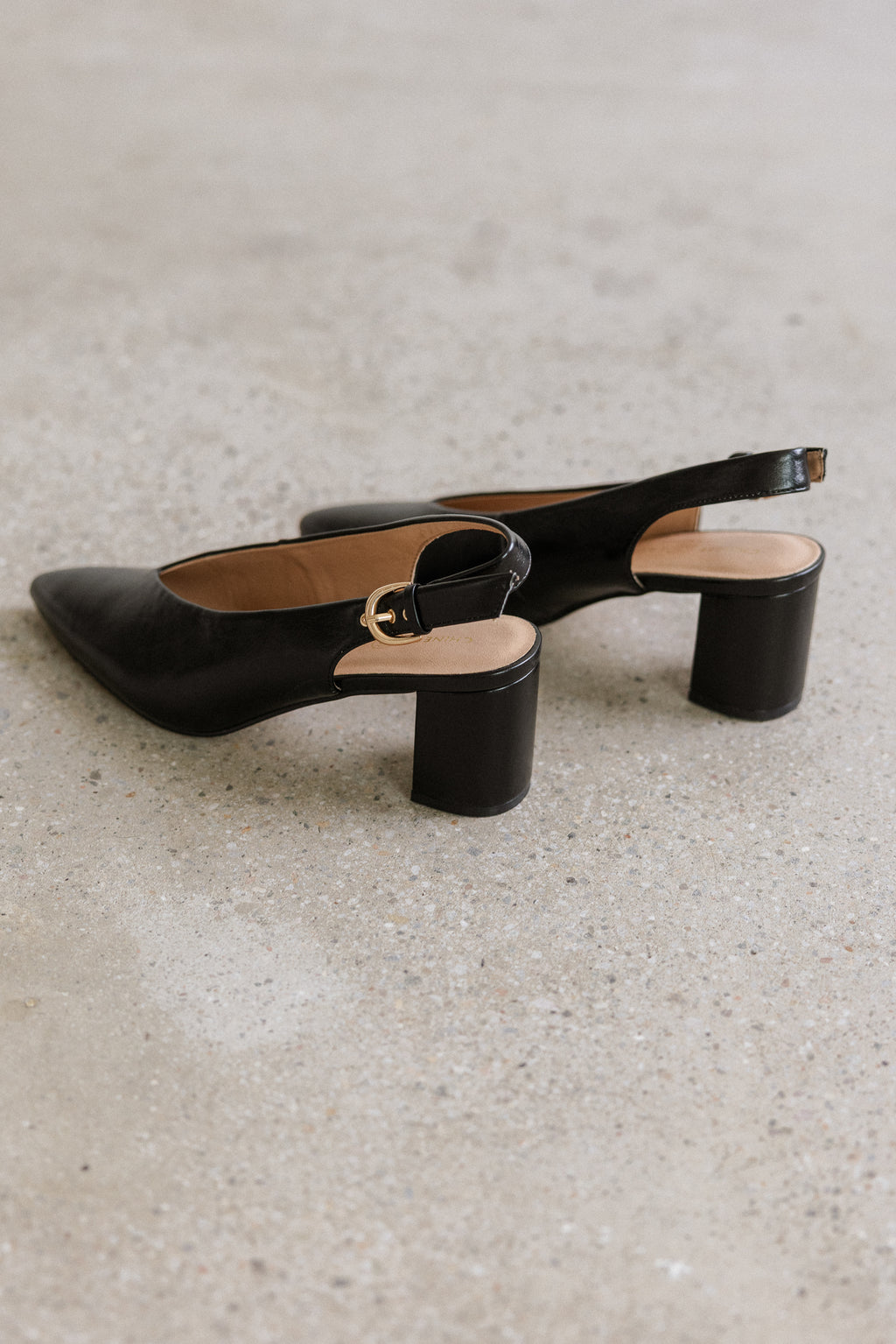 Candice Slingback Heels in Black - FINAL SALE