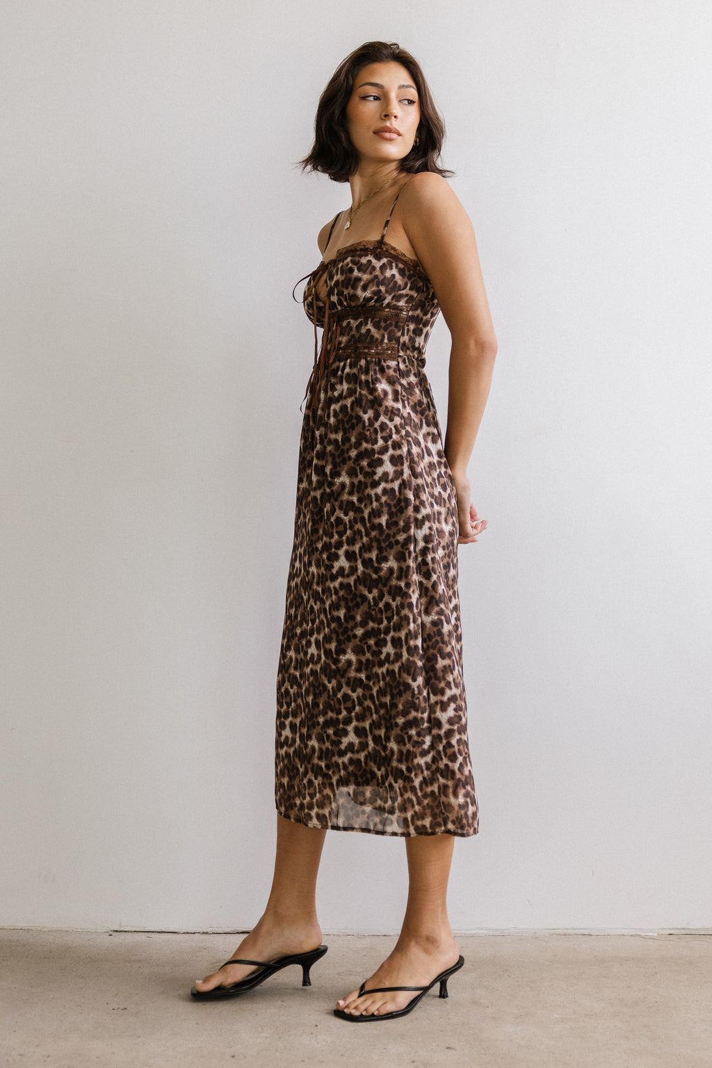 Janice Leopard Midi Dress