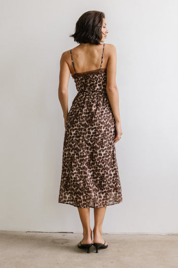 Janice Leopard Midi Dress