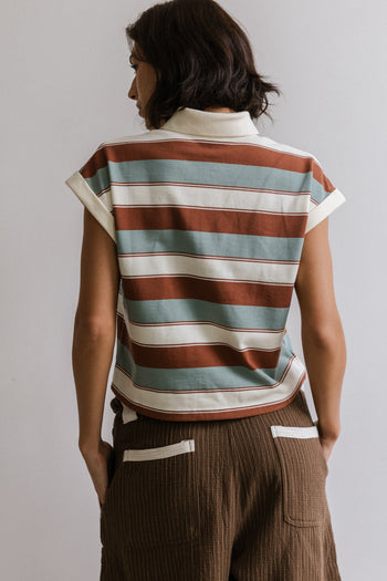 Niko Striped Top in Camel