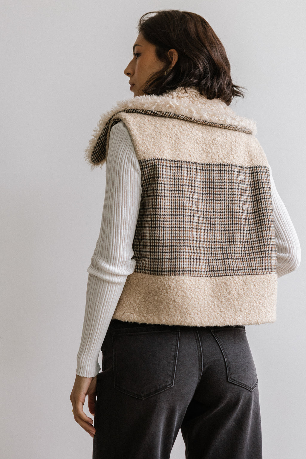 Liv Sherpa Vest in Taupe - FINAL SALE