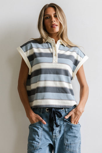 Niko Striped Top in Blue - FINAL SALE