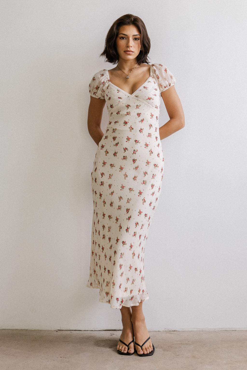 Cammie Floral Maxi Dress in Cream
