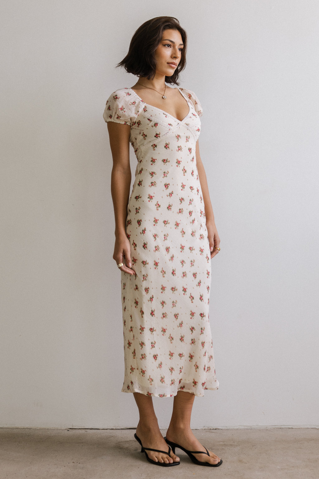 Cammie Floral Maxi Dress in Cream