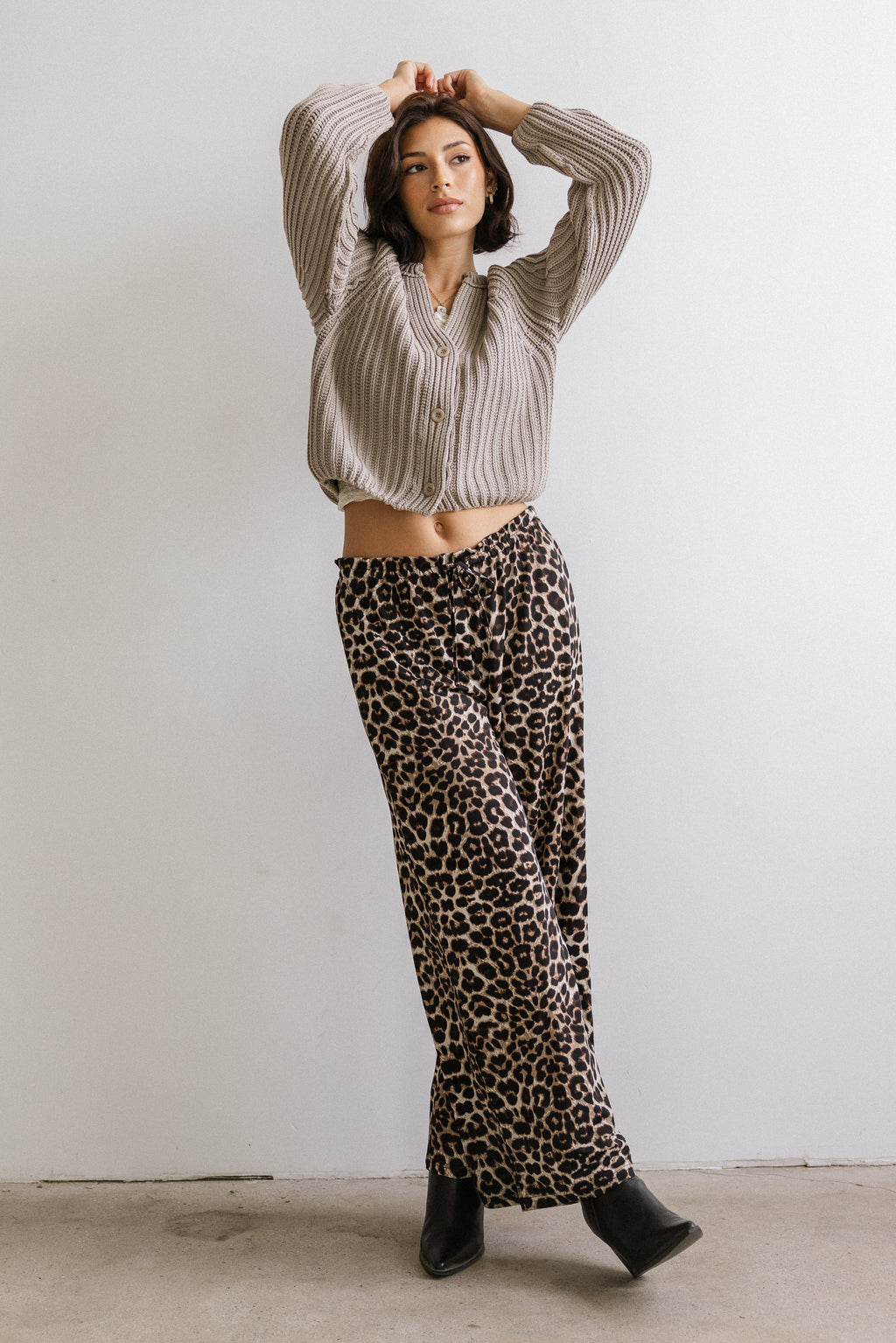 Katie Knit Cardigan in Tan