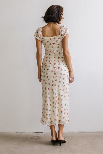 Cammie Floral Maxi Dress in Cream