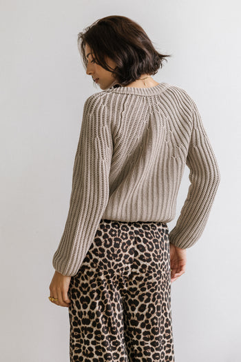 Katie Knit Cardigan in Tan