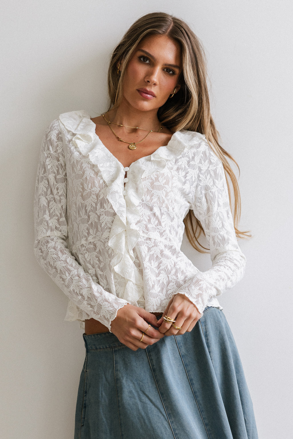 Kinsey Ruffle Lace Top - FINAL SALE