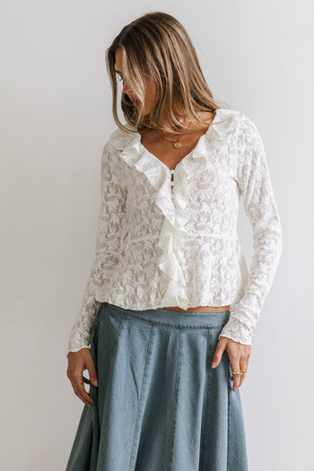 Kinsey Ruffle Lace Top - FINAL SALE