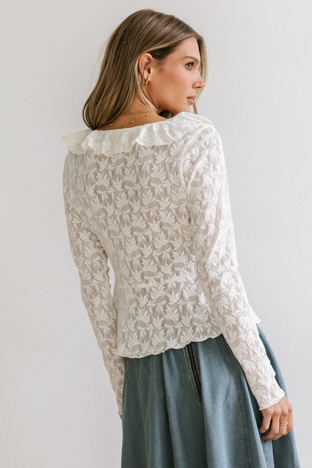 Kinsey Ruffle Lace Top - FINAL SALE