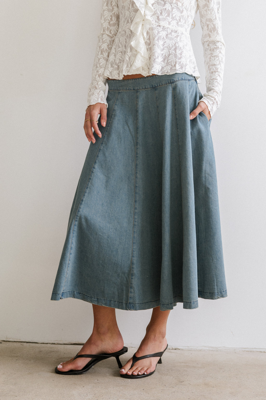Kathy Denim Midi Skirt - FINAL SALE