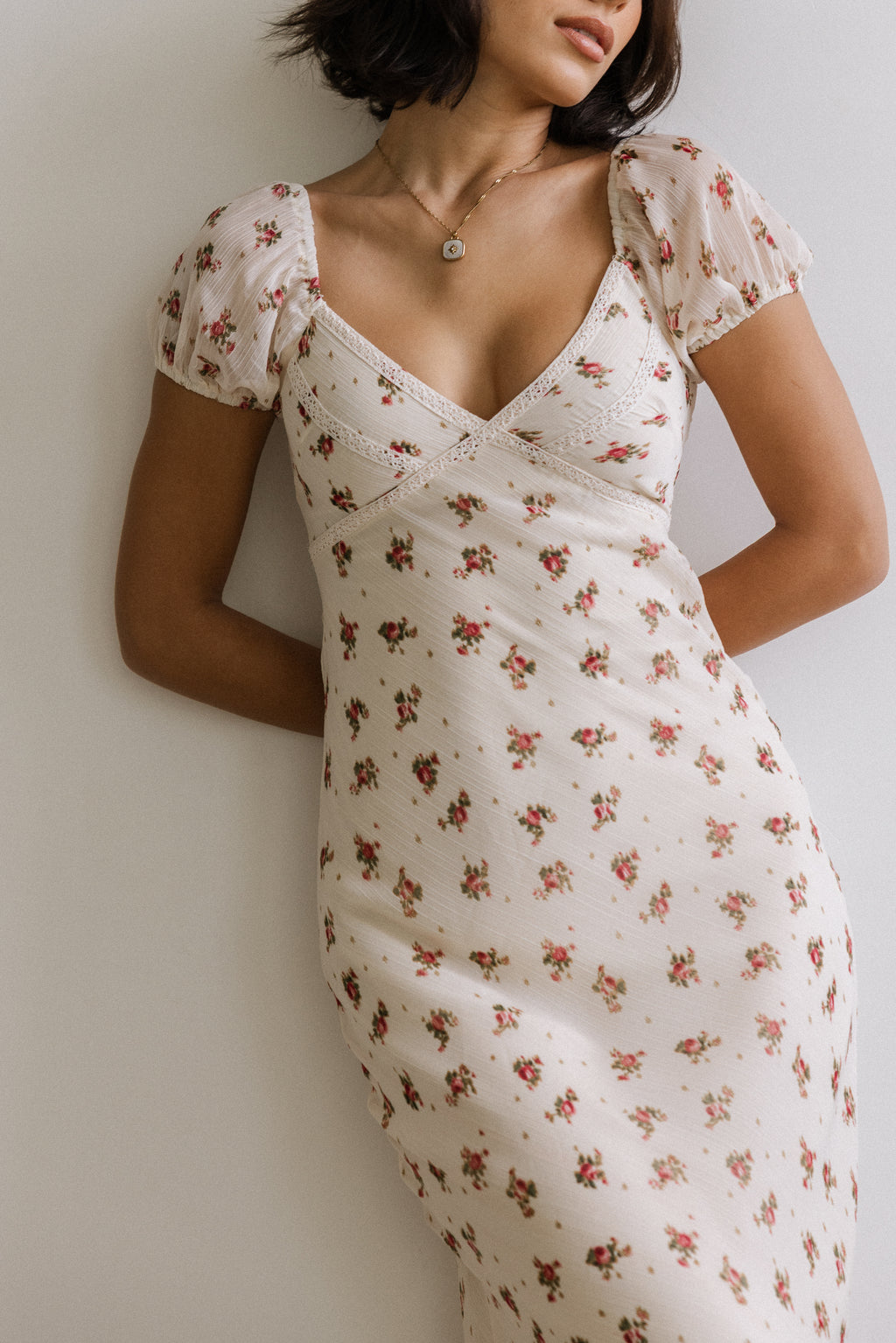Cammie Floral Maxi Dress in Cream