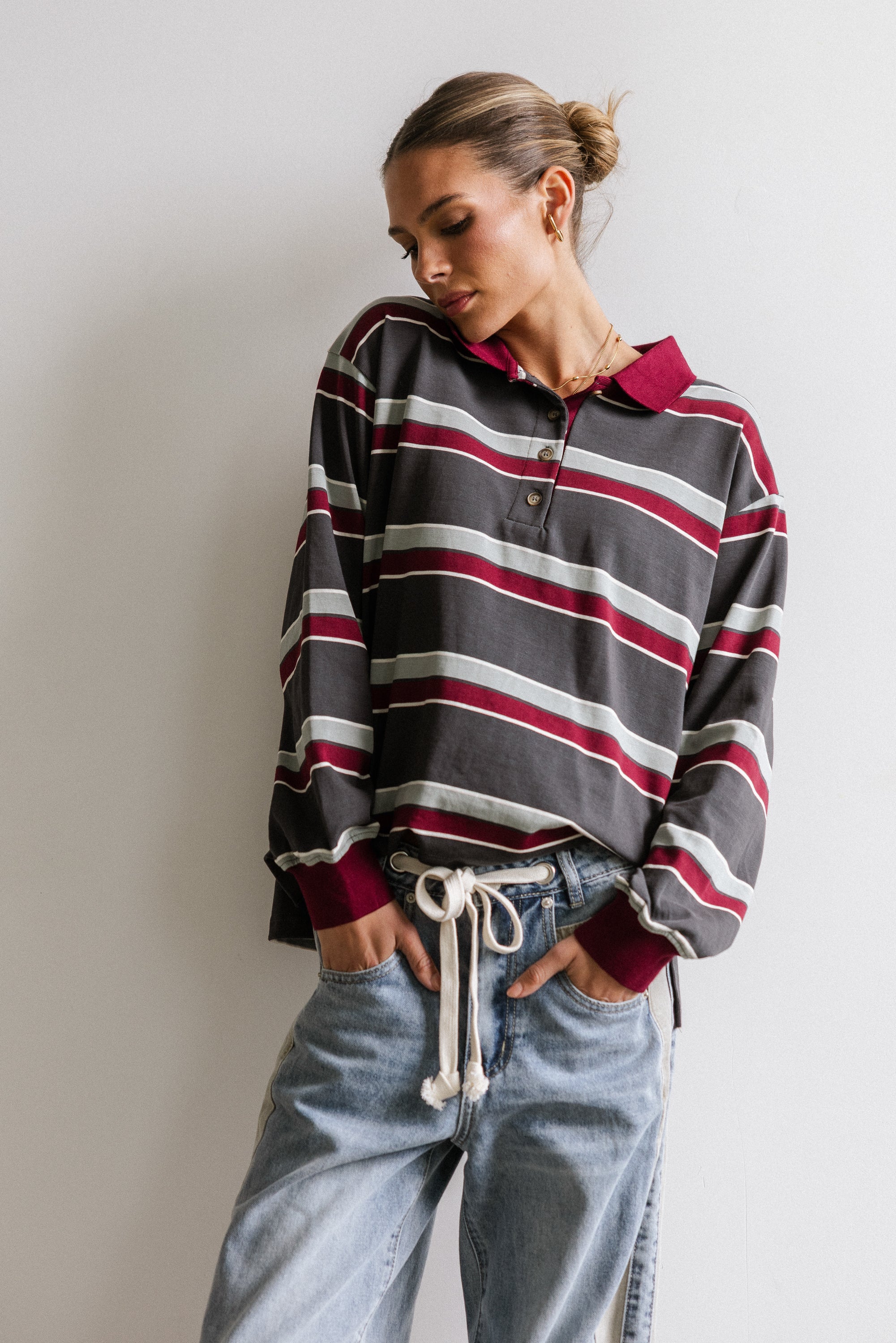 TODAYFUL - meer. メーア　STRIPED SHORT TOP /GRYロンハーマン トップス meer. メーア STRIPED SHORT TOP /GRYロンハーマン