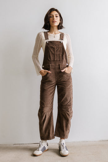 Corduroy Overalls in Brown