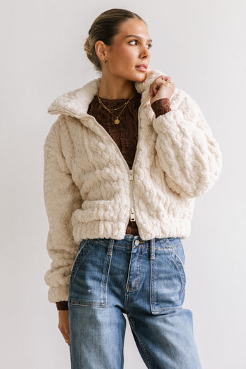 LONG SLEEVE Sherpa Bomber Jacket