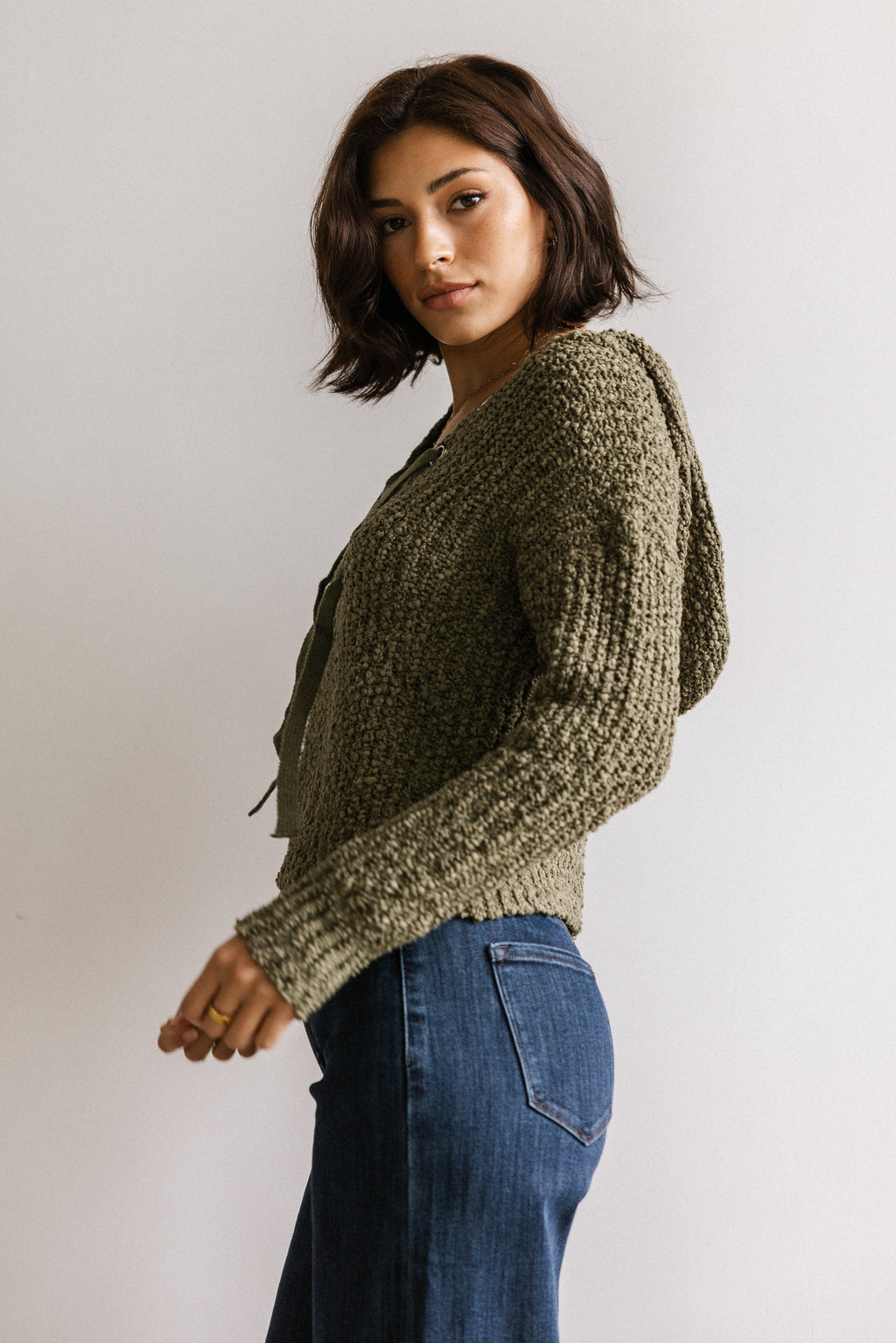 Georgie Knit Sweater in Olive - FINAL SALE