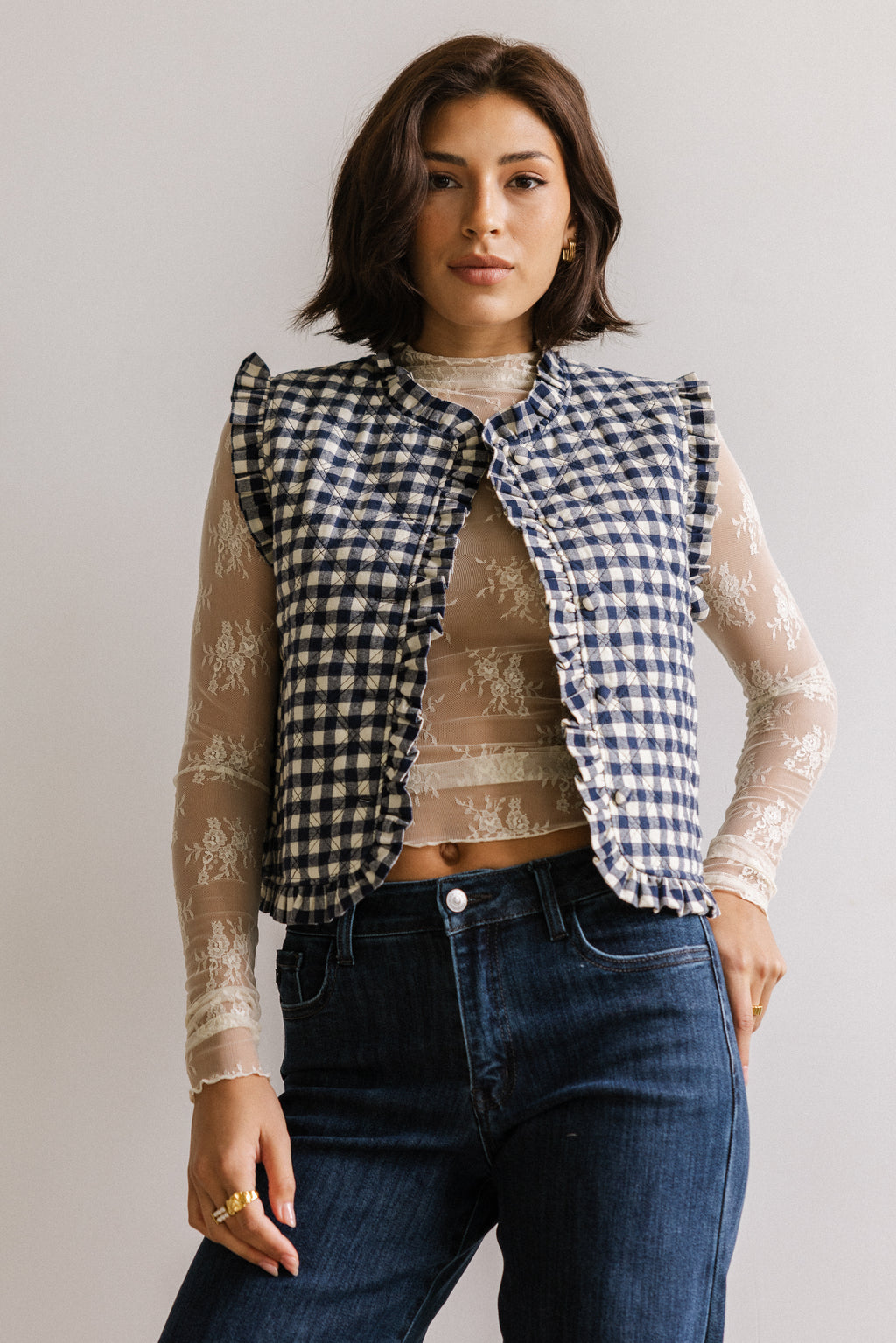 Betsy Gingham Vest - FINAL SALE