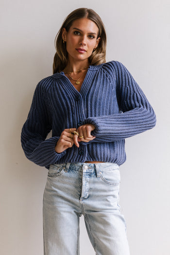 Katie Knit Cardigan in Navy - FINAL SALE
