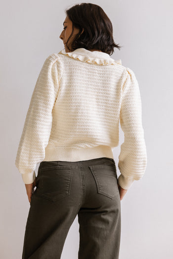 Maureen Collared Cardigan in Oatmeal